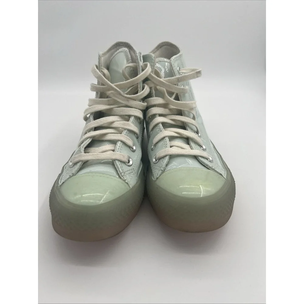 Converse Chuck Taylor All‎ Star High Women's 7.5 Patent Leather Baby Blue Shoes